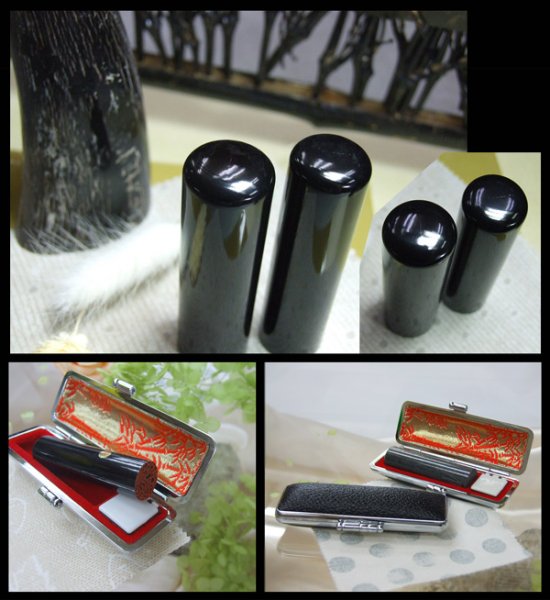 画像6: 印鑑 黒水牛実印銀行印2本セット 男性用【 実印16.5mm + 銀行印 15 / 13.5 / 12mm丸 】 (6)